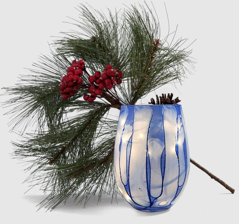 Image of Blue/White-Decor-Glass-Candle-Sanibel-Soap